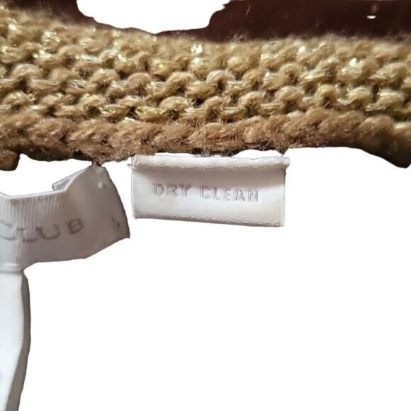 Chicos Womens Striped Open Front Knit Cardigan Wrap Shawl Gold Black White Gray - Picture 6 of 6